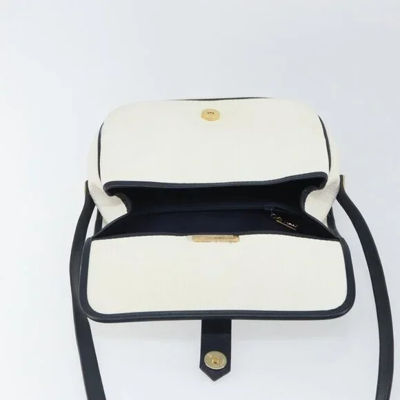 Authentic SAINT LAURENT Shoulder Bag PVC White Gold - Picture 3 of 16